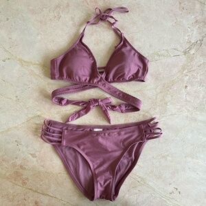 Mossimo Purple wrap two piece bikini